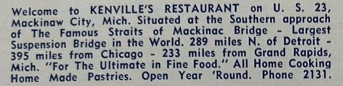 Kenvilles Restaurant - Vintage Postcard (newer photo)